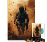 Puzzle Difficile Soldat dans Un Nuage de poussière pour Adultes, 1000 pièces, défi Mental, Jeu de réflexion, détente, découpe précise, Cadeau mémorable (50x75cm)