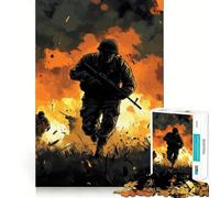 Puzzle Difficile Soldats au Combat pour Adultes, 1000 pièces, Jeu de logique Pure, activité la Maison, découpe Nette, Joli Cadeau (50x75cm)