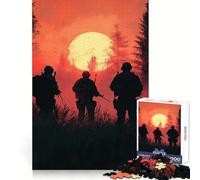 Puzzle Difficile Soldats au Coucher du Soleil pour Adultes, 1000 pièces, Casse-tête Mental, détente et Art Assembler, Cadeau spécial (50x75cm)