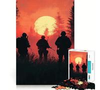 Puzzle Difficile Soldats au Coucher du Soleil pour Adultes, 1000 pièces, Casse-tête Mental, détente et Art Assembler, Cadeau spécial (50x75cm)