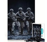 Puzzle Difficile Soldats sous la Pluie pour Adultes, 1000 pièces, défi Mental, Jeu de réflexion, détente, découpe précise, Cadeau mémorable (50x75cm)