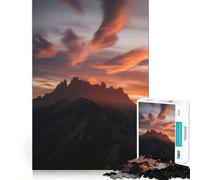 Puzzle Difficile Sommets montagneux au Coucher du Soleil pour Adultes, 1000 pièces, Think Toy, Divertissement paisible, découpe Nette, Belle œuvre d'art (38x52cm)
