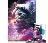 Puzzle Difficile Space Cat pour Adultes, 1000 pièces, Casse-tête Mental, détente et Art Assembler, Cadeau spécial (38x52cm)
