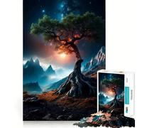 Puzzle Difficile Space Tree pour Adultes, 1000 pièces, 50x75cm, Motif Arbre Spatial Un Cadeau Unique, Relaxant et aux découpes nettes