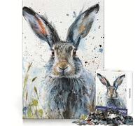 Puzzle Difficile Splash of Hare pour Adultes, 1000 pièces, Jouet Intelligent, Amusant et décontracté, découpe précise, Cadeau Artistique 38x26cm