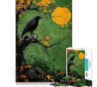 Puzzle Difficile Splatter Black Raven pour Adultes, 1000 pièces, Jouet Intelligent et Amusant, découpe précise, Cadeau Artistique 38x26cm