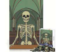 Puzzle Difficile Squelette dans Une église pour Adultes, 1000 pièces, Jeu de logique, Lien Familial, découpe de précision, Surprise chaleureuse 50x75cm