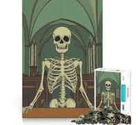 Puzzle Difficile Squelette dans Une église pour Adultes, 1000 pièces, Jeu de logique, Lien Familial, découpe de précision, Surprise chaleureuse 50x75cm