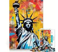 Puzzle Difficile Statue de la Liberté Punk pour Adultes, 1000 pièces, Jeu de logique, Lien Familial, découpe de précision, Surprise chaleureuse 38x26cm
