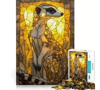 Puzzle Difficile Suricate en vitrail pour Adultes, 1000 pièces, pour Booster, se Souvenir, se Calmer, s'évader, Bords tendus, Cadeau spécial 50x75cm
