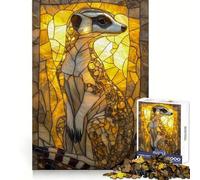 Puzzle Difficile Suricate en vitrail pour Adultes, 1000 pièces, pour Booster, se Souvenir, se Calmer, s'évader, Bords tendus, Cadeau spécial 50x75cm