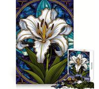 Puzzle Difficile Symphonie de lys en vitrail pour Adultes, 1000 pièces, Recall Upgrade, Doux et Relaxant, Découpe Nette, Cadeau Unique 38x26cm