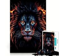 Puzzle Difficile Tête de Lion Rouge pour Adultes, 1000 pièces, défi Mental, Jeu de réflexion, détente, découpe précise, Cadeau mémorable (38x52cm)