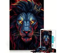 Puzzle Difficile Tête de Lion Rouge pour Adultes, 1000 pièces, Jeu de logique Pure, activité la Maison, découpe Nette, Joli Cadeau (50x75cm)