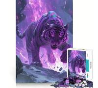 Puzzle Difficile Tigre Violet pour Adultes, 1000 pièces, Jeu Intelligent, à Assembler soi-même, Cadeau Festif (38x52cm)
