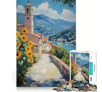 Puzzle Difficile Tournesols au Bord du lac pour Adultes, 1000 pièces, Jeu de logique, Lien Familial, découpe de précision, Surprise chaleureuse 50x75cm