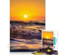 Puzzle Difficile Vagues au Coucher du Soleil pour Adultes, 1000 pièces, Jeu de logique Solide, Amusant et Simple, découpe de précision, Cadeau de Noël (50x75cm)