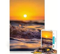 Puzzle Difficile Vagues au Coucher du Soleil pour Adultes, 1000 pièces, stimule la mémoire, Jeu apaisant, découpe de qualité supérieure, (38x52cm)