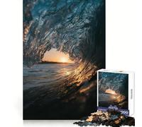 Puzzle Difficile Vagues au Coucher du Soleil pour Adultes, 1000 pièces, stimule la mémoire, Jeu apaisant, découpe de qualité supérieure, (50x75cm)
