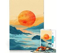Puzzle Difficile Vagues océaniques et Rayons de Soleil pour Adultes, 1000 pièces, Jeu Intelligent, à Assembler soi-même, Cadeau Festif (38x52cm)