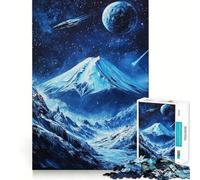 Puzzle Difficile Vaisseau Spatial au-Dessus du Mont Fuji pour Adultes, 1000 pièces, Boost Recall Calm Escape Tight Edge, Cadeau spécial 38x52cm
