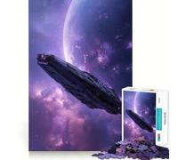 Puzzle Difficile Vaisseau Spatial dans Une nébuleuse Violette pour Adultes, 1000 pièces, Jouet Intelligent, Amusant et précis, Cadeau Artistique 38x52cm