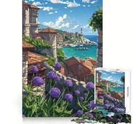 Puzzle Difficile Vieille Ville en Bord de mer pour Adultes, 1000 pièces, stimule la mémoire, Jeu apaisant, découpe de qualité supérieure, (38x26cm)