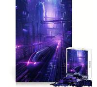 Puzzle Difficile Ville du Train Violet pour Adultes, 1000 pièces, stimule la mémoire, Jeu apaisant, découpe de qualité supérieure, (38x26cm)