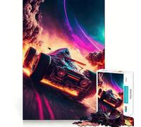 Puzzle Difficile Voiture de Course dans l'espace et Flammes pour Adultes, 1000 pièces, Jeu de logique Pure, activité la Maison, découpe Nette, Joli Cadeau (50x75cm)