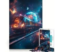 Puzzle Difficile Voyage en Train Spatial pour Adultes, 1000 pièces, Jouet Intelligent et Amusant, découpe précise, Cadeau Artistique 50x75cm
