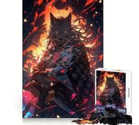 Puzzle Difficile Wolf Samurai Oni pour Adultes, 1000 pièces, Concentration Accrue, activité relaxante, découpe Lisse, Cadeau d'hiver (50x75cm)