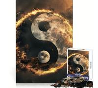 Puzzle Difficile Yin Yang Symbole de Paix pour Adultes, 1000 pièces, pour améliorer la mémoire et Passer Un Bon Moment Bords Nets Cadeau spécial (50x75cm)