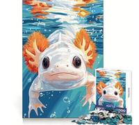 Puzzle d'illustration sous-Marine d'axolotl pour Adultes, 1000 pièces, pour stimuler la réflexion Critique, s'évader sereinement, Bords Uniformes, Cadeau Festif (38x52cm)