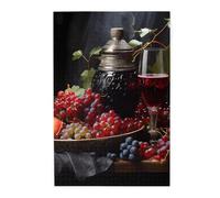 Puzzle d'images de raisins et de vin. Puzzle en bois pour adultes et enfants, puzzle stimulant les décorations