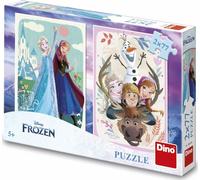 Puzzle DINO Le royaume des glaces : Anna et Elsa 2x77 pièces