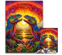 Puzzle Dinosaur Art 1000 pièces pour Adultes, Casse-tête Stimulant, Jeu pour Adultes, activité Interactive familiale 50x75cm / 19,68x29,52 Pouces