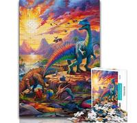 Puzzle Dinosaur World 1000 pièces pour Adolescents, Jouet éducatif et décompressant, Cadeau du Père Noël Secret (38x26cm)