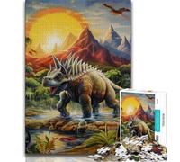 Puzzle Dinosaur World 1000 pièces pour Adultes et Adolescents, Jouet éducatif et décompressant, Cadeau du Père Noël Secret (50x75cm)