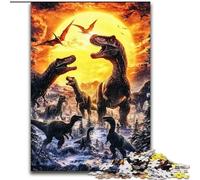 Puzzle Dinosaure 1000 pièces pour Adultes et Adolescents, Anti-Stress, Vacances à la Maison, Passe-Temps et Amour Entre Couples (50x75cm)