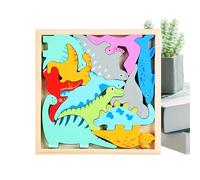Puzzle Dinosaure - Blocs De Puzzle en Bois, Jouets Éducatifs d'apprentissage Précoce, Ensemble De Développement du Cerveau Animal | pour Les, Tout-Petits, Garçons Et Les Fil