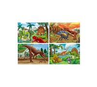 Puzzle dinosaure de dessin animé pour enfants 4 X 24/60 pièces ensemble jeu éducatif jouets - Multicolore