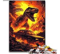 Puzzle Dinosaure Flamme 1000 pièces pour Adolescents, Interaction Parent-Enfant intéressante pour réduire Le Stress (Taille 26x38cm)
