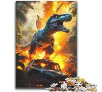 Puzzle Dinosaure Flamme 1000 Pièces pour Adultes, Jouet Éducatif Intellectuel Décompressant, Superbes Cadeaux et Jouets (38x52cm)