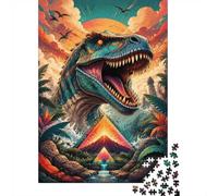 Puzzle Dinosaure Pyramide Coucher De Soleil, 1000 Pcs pour Adultes Haute