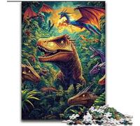 Puzzle Dinosaures 1000 pièces pour Adultes, Jeu Stimulant et interactif en Famille (26x38cm)