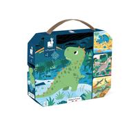 Janod Puzzle évolutif Dinosaures – 4 puzzles 6 à 16 pièces – Dès 24 mois – Fabriqué en France