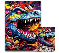 Puzzle Dinosaures Anciens 1000 Pièces Puzzles en Bois pour Adultes Design Complexe pour Adolescents, Décoration DIY et Divertissement Stimulant pour Le Cerveau 50x75cm/19,68x29,52 Pouces