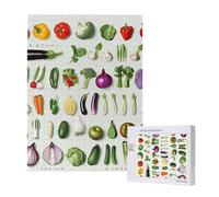 Puzzle d'intelligence en bois 38 x 52 cm, introduction de divers légumes imprimés puzzles de 500 pièces (boîte) jeu éducatif pour adultes, décoration de la maison