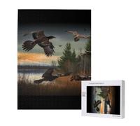Puzzle d'intelligence en bois 38 x 52 cm, puzzle imprimé chasse sauvage 500 pièces (boîte) jeu éducatif pour adultes, décoration de la maison