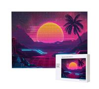 Puzzle d'intelligence en bois 52 x 38 cm, images rétrowave imprimées - Puzzle de 500 pièces (boîte) - Jeu éducatif pour adultes, décoration de la maison